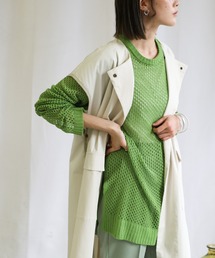 select MOCA | 2021 SSクルーネック透かし編みニットトップス(ニット/セーター)