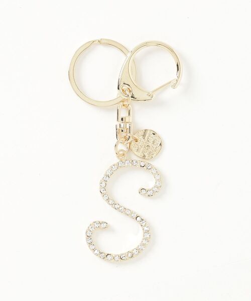 【SALE】ラインストーン◆KEYチャーム&イニシャルブレスレット◆ DiamondHearts ブレスレット 2連チェーンコインチャーム