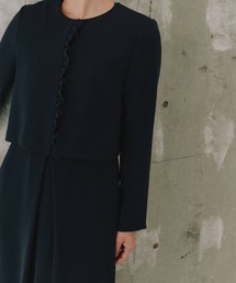 kaene（カエン）の「シフォンフリルジャケット［ブラック：ブラックフォーマル対応］冠婚葬祭 礼服 喪服 入学式 卒業式 七五三 お宮参り（スーツジャケット）」