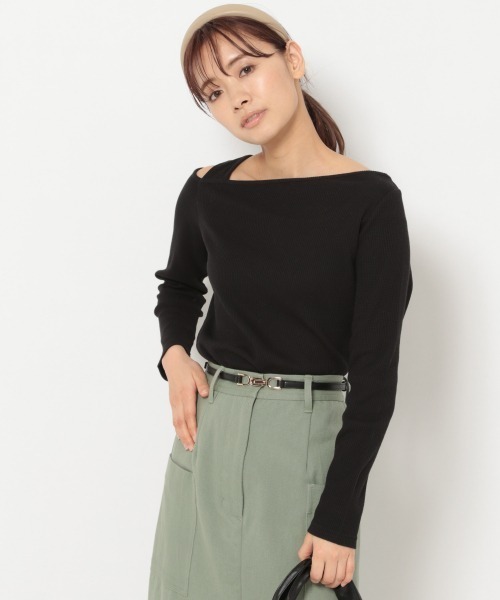 mysty woman(ミスティウーマン)の「バックシャンアシメネックプルオーバー 937638(Tシャツ/カットソー・レディース・ブラック/オフホワイト/カーキ・FREE)」の22枚目の写真