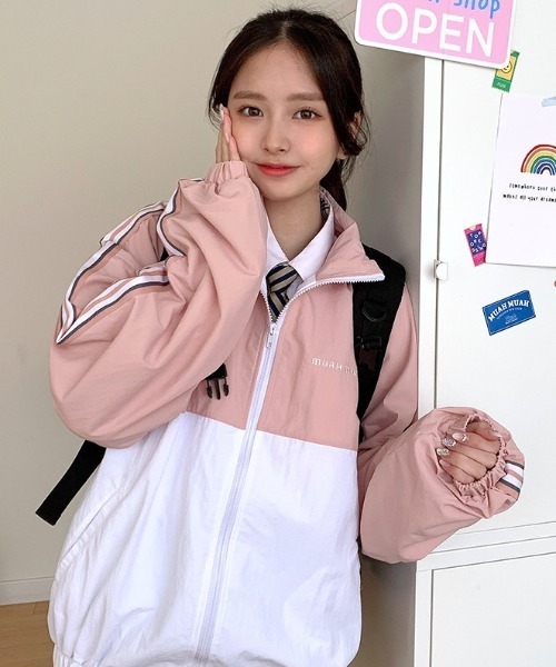 珍品　リメットスター×韓国代表　アジア大会？トラックジャケット muah muah/ムーアムーア』TAPED LINE TRACK JACKET/韓国ブランド