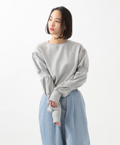 ROCKET x LUNCH（ロケットアンドランチ）の「The Rocket／スリーブシャーリングプルオーバー 2929003（スウェット・レディース・スカイブルー/グレー・SMALL）」の2枚目の写真