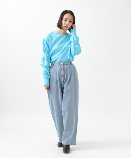 ROCKET x LUNCH（ロケットアンドランチ）の「The Rocket／スリーブシャーリングプルオーバー 2929003（スウェット・レディース・スカイブルー/グレー・SMALL）」の12枚目の写真