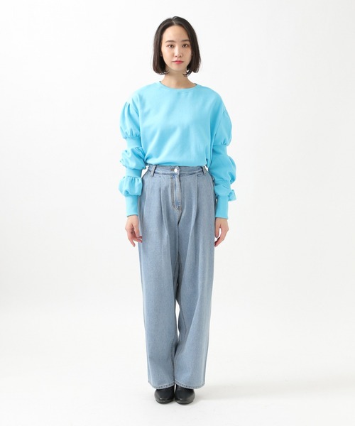 ROCKET x LUNCH（ロケットアンドランチ）の「The Rocket／スリーブシャーリングプルオーバー 2929003（スウェット・レディース・スカイブルー/グレー・SMALL）」の3枚目の写真