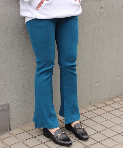 1 to 10 people（ワントゥテンピープル）の「【1to10people】サイドスリットリブパンツ WGC-011-L（その他パンツ・レディース・ブルー・F）」の4枚目の写真