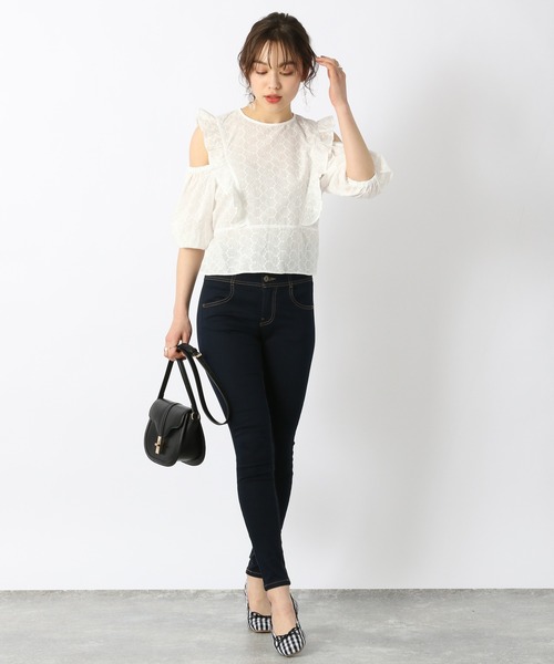 Heather(ヘザー)の「【顔面最強ブラウス】コットンレースフリルブラウス(5分袖)_942526(シャツ/ブラウス・レディース・ホワイト/ブラック/グリーン・FREE)」の11枚目の写真