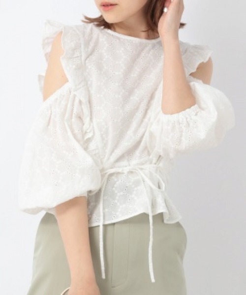 Heather(ヘザー)の「【顔面最強ブラウス】コットンレースフリルブラウス(5分袖)_942526(シャツ/ブラウス・レディース・ホワイト/ブラック/グリーン・FREE)」の18枚目の写真