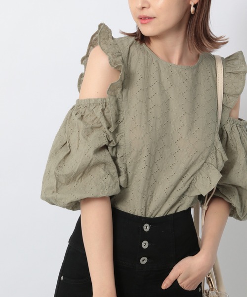 Heather(ヘザー)の「【顔面最強ブラウス】コットンレースフリルブラウス(5分袖)_942526(シャツ/ブラウス・レディース・ホワイト/ブラック/グリーン・FREE)」の20枚目の写真
