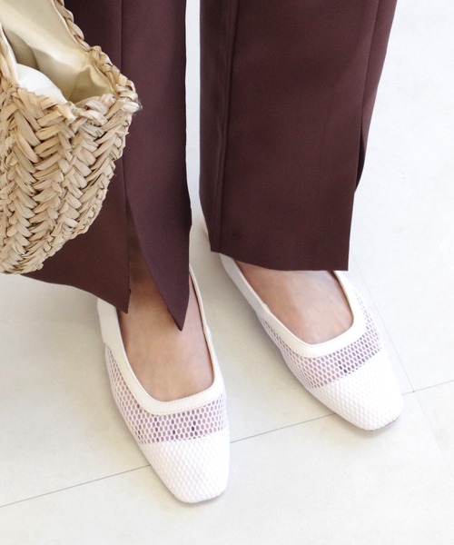 AmiAmi（アミアミ）の「スクエアトゥフィッシュネットミュール（パンプス・レディース・ホワイト/ブラック/ベージュ/ブラウン・LL/S/M/L）」の22枚目の写真