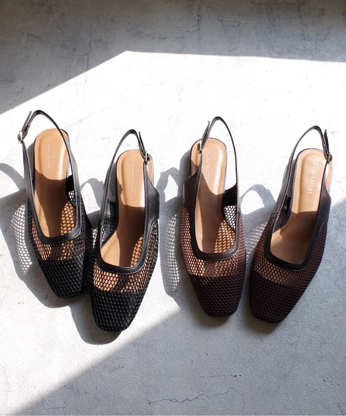 AmiAmi（アミアミ）の「スクエアトゥフィッシュネットミュール（パンプス・レディース・ホワイト/ブラック/ベージュ/ブラウン・LL/S/M/L）」の13枚目の写真