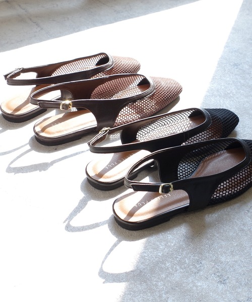 AmiAmi（アミアミ）の「スクエアトゥフィッシュネットミュール（パンプス・レディース・ホワイト/ブラック/ベージュ/ブラウン・LL/S/M/L）」の17枚目の写真