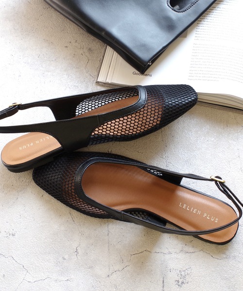 AmiAmi（アミアミ）の「スクエアトゥフィッシュネットミュール（パンプス・レディース・ホワイト/ブラック/ベージュ/ブラウン・LL/S/M/L）」の18枚目の写真