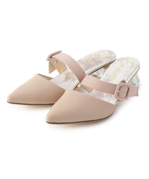 En Punto（エンプント）の「売切終了★【ラス１】クリア変形ミュール（パンプス・レディース・ダークウッド/ネイビー系6/ホワイト系9・S/M/L/LL）」の4枚目の写真