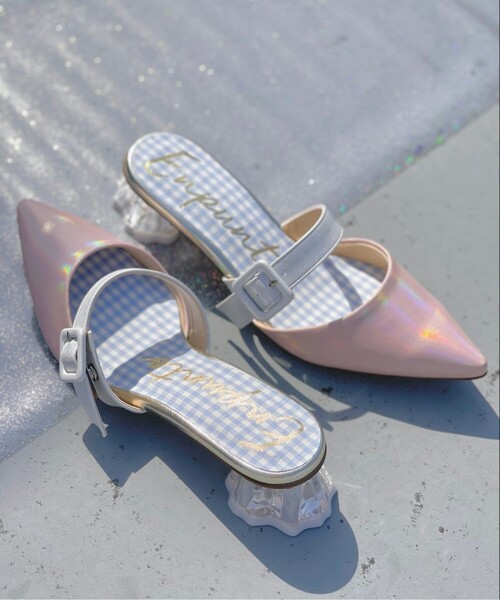 En Punto（エンプント）の「売切終了★【ラス１】クリア変形ミュール（パンプス・レディース・ダークウッド/ネイビー系6/ホワイト系9・S/M/L/LL）」の10枚目の写真