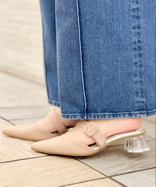 En Punto（エンプント）の「売切終了★【ラス１】クリア変形ミュール（パンプス・レディース・ダークウッド/ネイビー系6/ホワイト系9・S/M/L/LL）」の8枚目の写真