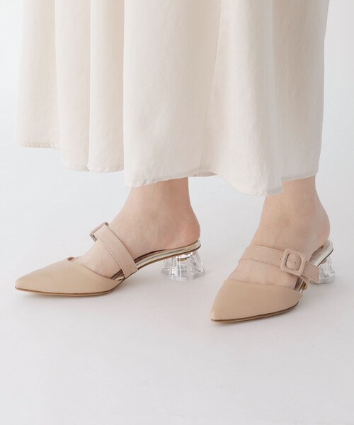 En Punto（エンプント）の「売切終了★【ラス１】クリア変形ミュール（パンプス・レディース・ダークウッド/ネイビー系6/ホワイト系9・S/M/L/LL）」の9枚目の写真