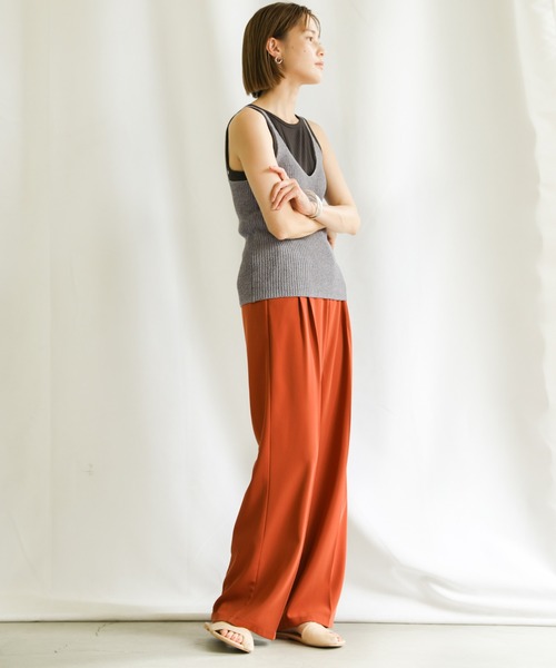 【MOCA】<H>ニットキャミソール 2021 SS ミックスリブ編みニットキャミソール（タンクトップ）｜select