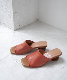 ストレッチアッパー円柱ヒールミュール