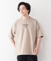 【KANGOL/カンゴール】ワンポイントブランドロゴ刺繍入り ビッグシルエットTシャツ