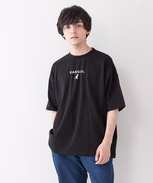 KANGOL（カンゴール）の「【KANGOL/カンゴール】ワンポイントブランドロゴ刺繍入り　ビッグシルエットＴシャツ（Tシャツ/カットソー・メンズ・ベージュ/ホワイト/ブラック/オリーブ/ブルー・LARGE/MEDIUM/X-LARGE）」の3枚目の写真