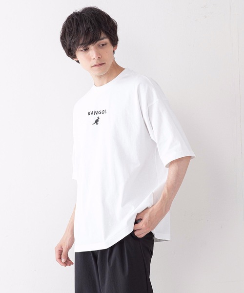 KANGOL（カンゴール）の「【KANGOL/カンゴール】ワンポイントブランドロゴ刺繍入り　ビッグシルエットＴシャツ（Tシャツ/カットソー・メンズ・ベージュ/ホワイト/ブラック/オリーブ/ブルー・LARGE/MEDIUM/X-LARGE）」の10枚目の写真