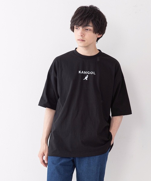 KANGOL（カンゴール）の「【KANGOL/カンゴール】ワンポイントブランドロゴ刺繍入り　ビッグシルエットＴシャツ（Tシャツ/カットソー・メンズ・ベージュ/ホワイト/ブラック/オリーブ/ブルー・LARGE/MEDIUM/X-LARGE）」の14枚目の写真
