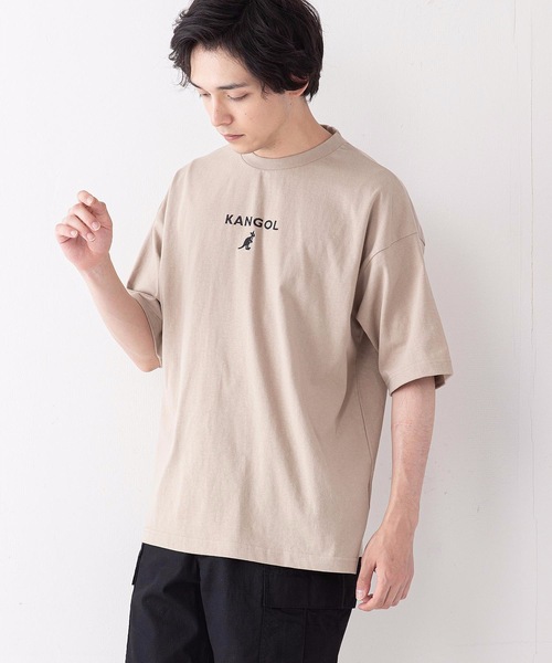 KANGOL（カンゴール）の「【KANGOL/カンゴール】ワンポイントブランドロゴ刺繍入り　ビッグシルエットＴシャツ（Tシャツ/カットソー・メンズ・ベージュ/ホワイト/ブラック/オリーブ/ブルー・LARGE/MEDIUM/X-LARGE）」の20枚目の写真