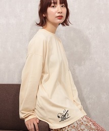 PEANUTS | スヌーピー ワンポイント刺繍ロングＴシャツ(Tシャツ/カットソー)