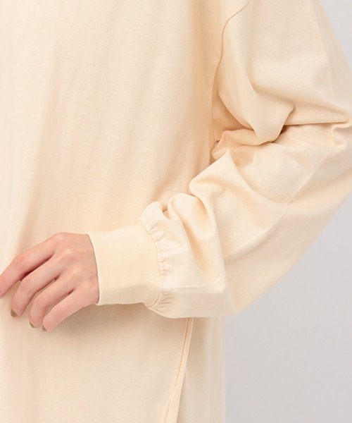 PEANUTS(ピーナッツ)の「スヌーピー ワンポイント刺繍ロングTシャツ(Tシャツ/カットソー・レディース・ブラック/オフホワイト・FREE)」の21枚目の写真