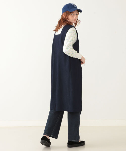 BEAMS BOY(ビームスボーイ)の「BEAMS BOY / バックトゥフロント エンブロイダリ ーエプロン(ワンピース・レディース・オリーブ/インディゴブルー・ONE SIZE)」の12枚目の写真