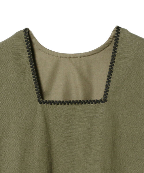 BEAMS BOY(ビームスボーイ)の「BEAMS BOY / バックトゥフロント エンブロイダリ ーエプロン(ワンピース・レディース・オリーブ/インディゴブルー・ONE SIZE)」の14枚目の写真