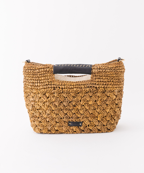 LOWELL things（ロウェル　シングス）の「Supple/２WAYラフィアショルダーバッグ（かごバッグ・レディース・イエロー/ブラウン・フリー）」の3枚目の写真