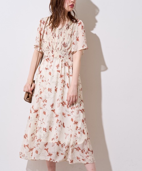 natural couture(ナチュラルクチュール)の「フレアスリーブお上品ワンピース(ワンピース・レディース・ミント/ブルー/ピンクベージュ/その他1/その他2/その他3/ボルドー・FREE)」の5枚目の写真