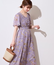 フレアスリーブお上品ワンピース