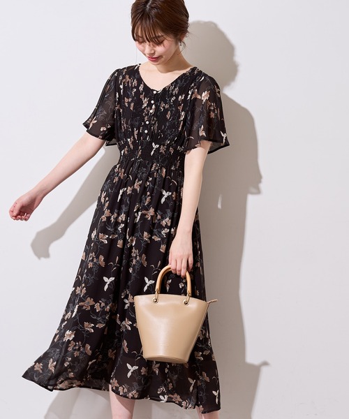 natural couture(ナチュラルクチュール)の「フレアスリーブお上品ワンピース(ワンピース・レディース・ミント/ブルー/ピンクベージュ/その他1/その他2/その他3/ボルドー・FREE)」の7枚目の写真