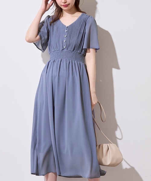 natural couture(ナチュラルクチュール)の「フレアスリーブお上品ワンピース(ワンピース・レディース・ミント/ブルー/ピンクベージュ/その他1/その他2/その他3/ボルドー・FREE)」の8枚目の写真