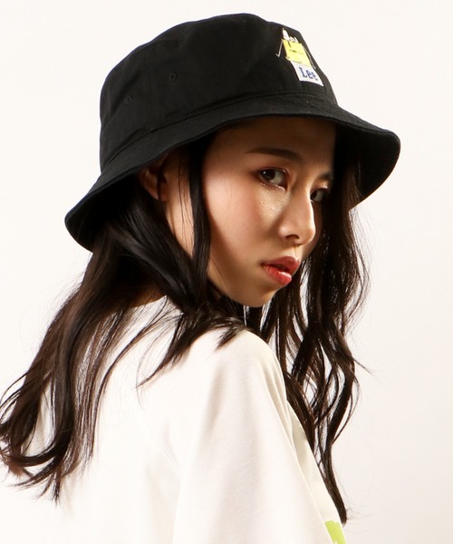 Lee（リー）の「Lee×PEANUTS BUCKET COTTON TWILL バケットハット（ハット・レディース・ベージュ/ブラック・FREE）」の12枚目の写真