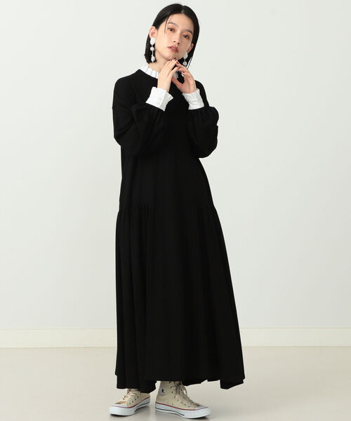 裏毛ワンピース ワンピース Carolina Glaser Carolina Glaser カロリナ Carolina フリル襟 グレイサー のファッション Glaser カロリナ