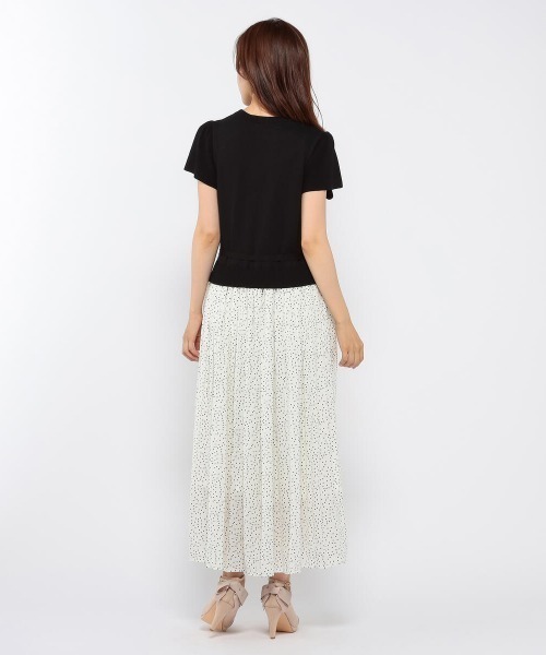 ワンピース Mischサテン切替ニットワンピース ワンピース Misch Masch ミッシュマッシュ のファッション