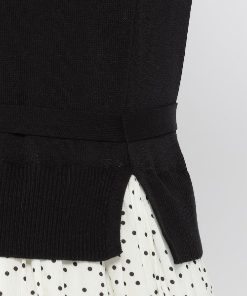 ワンピース Mischサテン切替ニットワンピース ワンピース Misch Masch ミッシュマッシュ のファッション