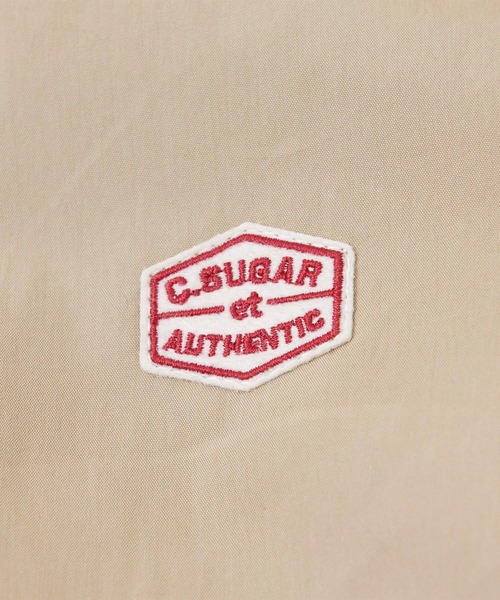 CUBE SUGAR（キューブシュガー）の「綿ナイロンフリースノーカラーリバーシブルジャケット（ノーカラージャケット・レディース・ネイビー/カーキ/ベージュ/ピンク・M）」の7枚目の写真