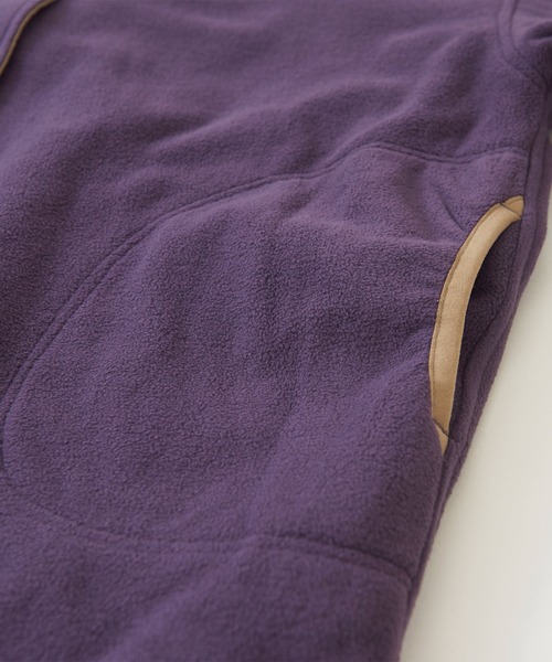 CUBE SUGAR（キューブシュガー）の「綿ナイロンフリースノーカラーリバーシブルジャケット（ノーカラージャケット・レディース・ネイビー/カーキ/ベージュ/ピンク・M）」の8枚目の写真