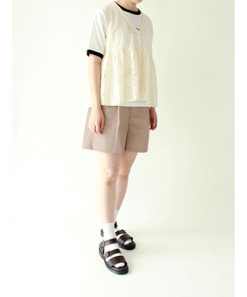 ehka sopo（エヘカソポ）の「タックショートパンツ（その他パンツ・レディース・ベージュ/カーキ/キナリ・ﾌﾘ-）」の8枚目の写真