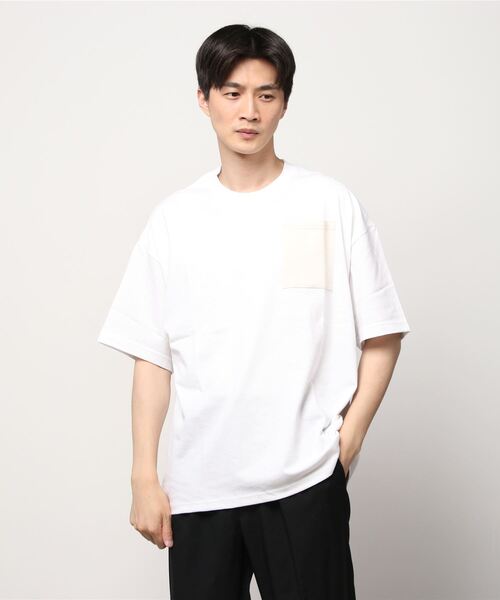 RELAXFIT（リラックスフィット）の「RELAXFIT/リラックスフィット　別注 Pocket T-shirt　ポケットTシャツ（Tシャツ/カットソー・メンズ・ホワイト/ライトグレー/イエロー/ブルー/グリーン/サンドベージュ・FREE）」の2枚目の写真