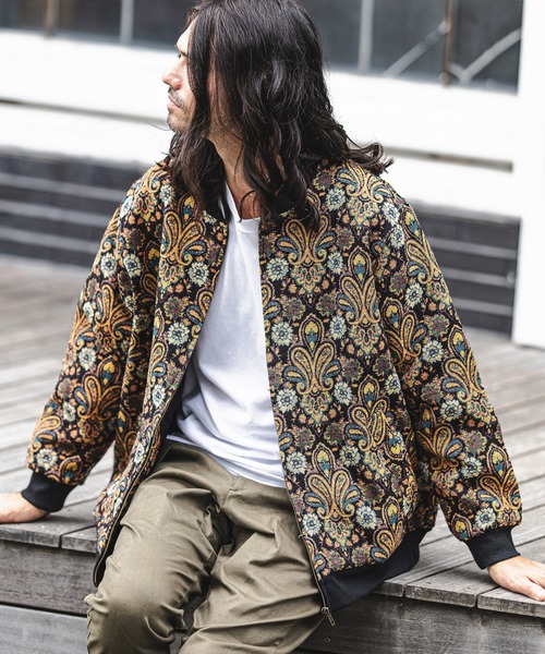 CAMBIO（カンビオ）の「mj8121-Black Base Gobelin Over size Blouson