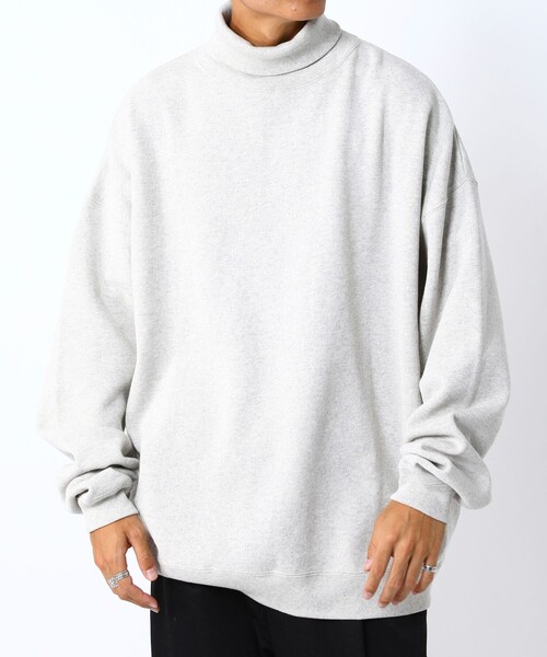 FREAK'S STORE(フリークスストア)の「WEB限定 12oz ヘビーウェイト ビッグシルエット タートルネックスウェット/プルオーバー(スウェット・メンズ・杢グレー/ネイビー/ナチュラル/グレイッシュベージュ/ブラック/ブラウン・LARGE/SMALL/MEDIUM)」の2枚目の写真