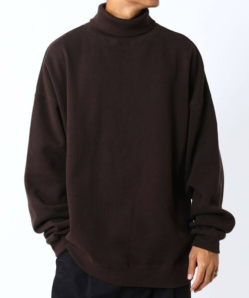 FREAK'S STORE(フリークスストア)の「WEB限定 12oz ヘビーウェイト ビッグシルエット タートルネックスウェット/プルオーバー(スウェット・メンズ・杢グレー/ネイビー/ナチュラル/グレイッシュベージュ/ブラック/ブラウン・LARGE/SMALL/MEDIUM)」の3枚目の写真