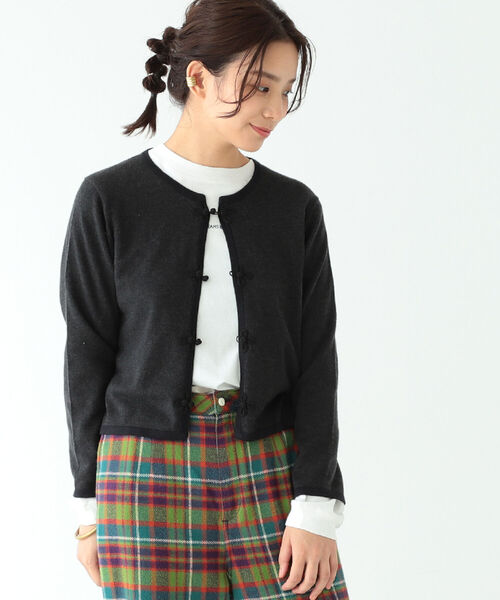 BEAMS BOY（ビームスボーイ）の「BEAMS BOY / 12ゲージ チャイナ トリム カーディガン（カーディガン/ボレロ・レディース・ピンク/チャコールグレー・1/2）」の5枚目の写真