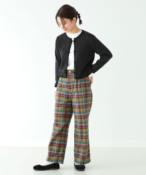 BEAMS BOY（ビームスボーイ）の「BEAMS BOY / 12ゲージ チャイナ トリム カーディガン（カーディガン/ボレロ・レディース・ピンク/チャコールグレー・1/2）」の6枚目の写真