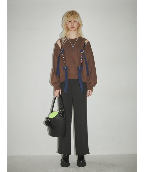 PAMEO POSE（パメオポーズ）の「Non Restricting Top（スウェット・レディース・ホワイト/ブラック/ブラウン・FREE）」の19枚目の写真